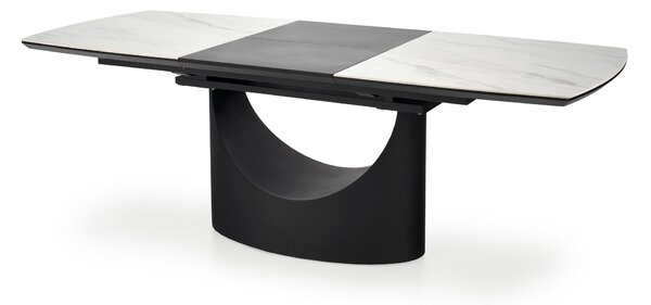 Rozkládací jídelní stůl 160-220 cm Onia (mramor bílý + černá) (pro 6 8 osob)