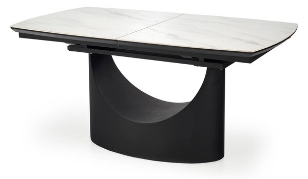 Rozkládací jídelní stůl 160-220 cm Onia (mramor bílý + černá) (pro 6 8 osob)