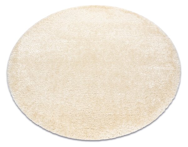 Koberce Łuszczów Kulatý koberec FLUFFY shaggy krém kruh 120 cm