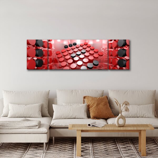Obraz tlačítkové abstrakce (170x50 cm)