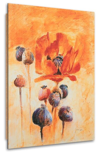 Obraz Kvetoucí máky jako ručně malovaný Velikost: 40 x 60 cm, Provedení: Panelový obraz