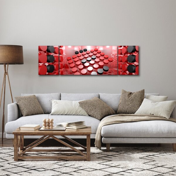 Obraz tlačítkové abstrakce (170x50 cm)