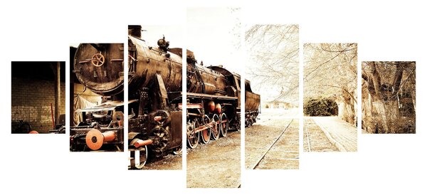 Obraz - Historická lokomotiva (210x100 cm)