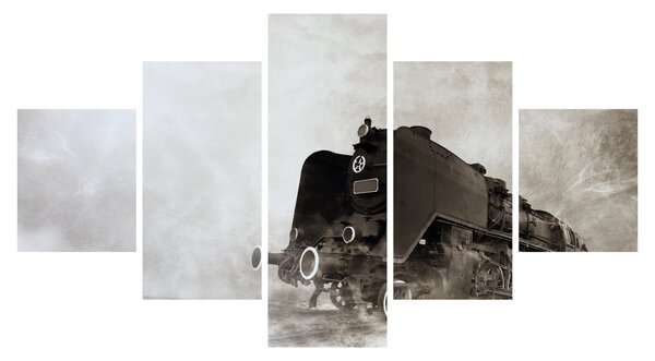 Obraz - Vlak v mlze (125x70 cm)