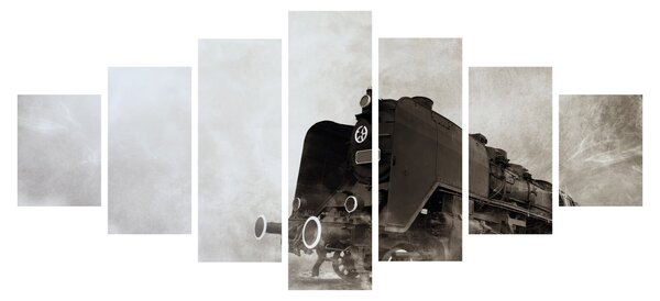 Obraz - Vlak v mlze (210x100 cm)