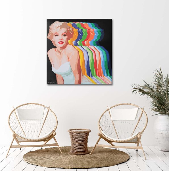 Obraz na plátně Marilyn Monroe s barevnými stíny Rozměry: 30 x 30 cm