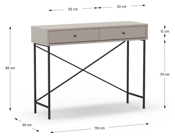 Marckeric Béžový toaletní stolek Titan 110 x 35 cm