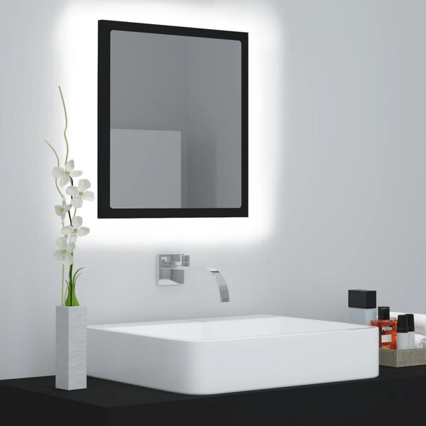 LED koupelnové zrcadlo černé 40 x 8,5 x 37 cm akrylové