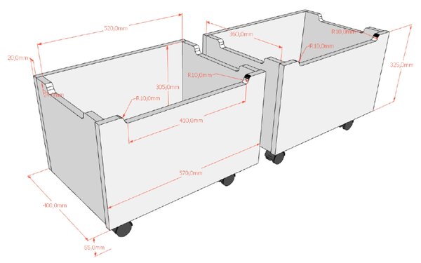 -25 % Dny MOMENTI– Vipack Set dvou dubových boxů Forrest 40 x 57 cm