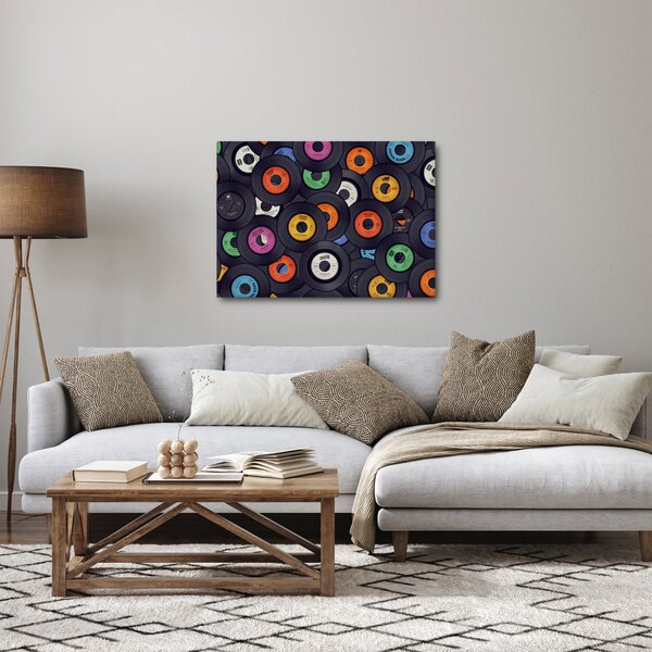 Obraz - Hudební gramofonové desky (70x50 cm)