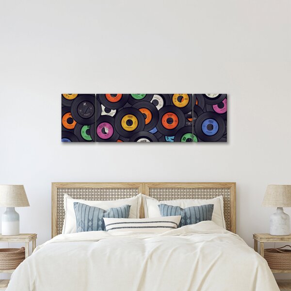 Obraz - Hudební gramofonové desky (170x50 cm)