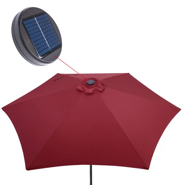 Deuba LED slunečník Miami Ø270 cm - červený