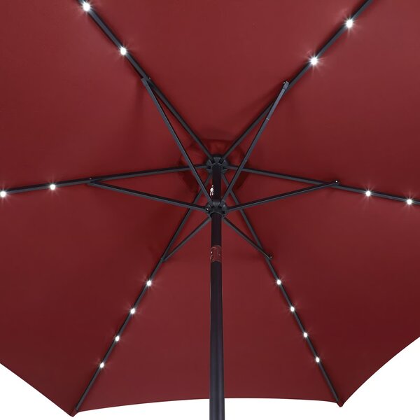Deuba LED slunečník Miami Ø270 cm - červený