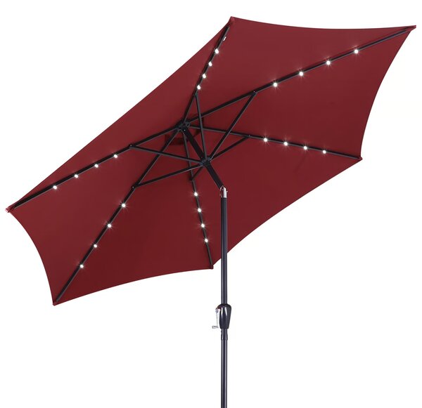 Deuba LED slunečník Miami Ø270 cm - červený