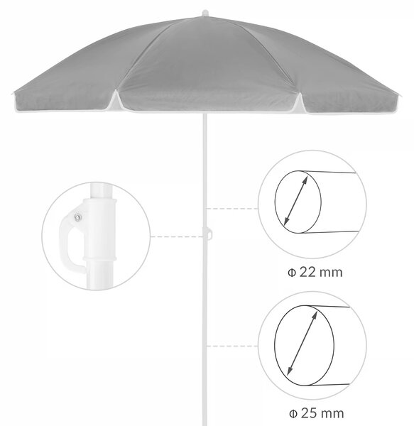 Deuba Slunečník Crete Ø200 cm - antracit