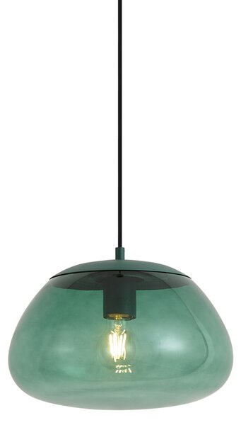 Retro zelená závěsná lampa se zeleným sklem - Giselle