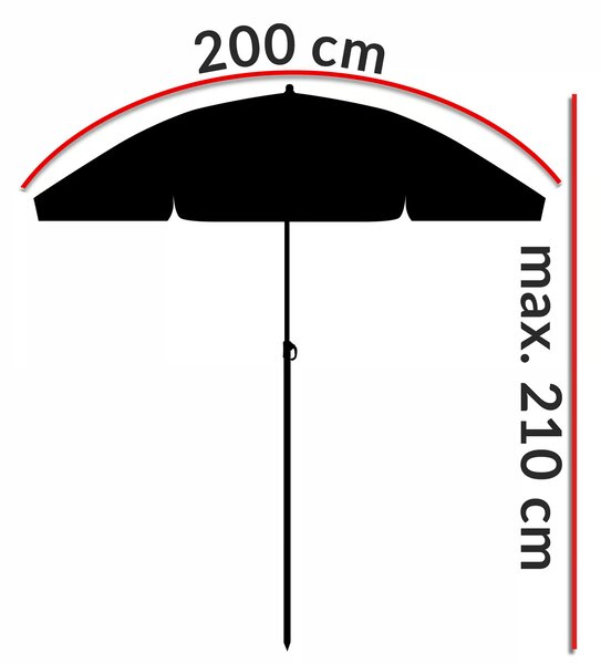 Deuba Slunečník Crete Ø200 cm - béžový