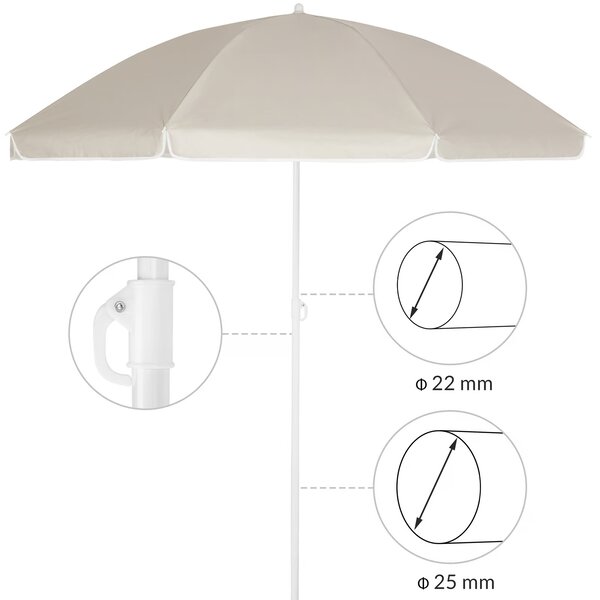 Deuba Slunečník Crete Ø200 cm - béžový