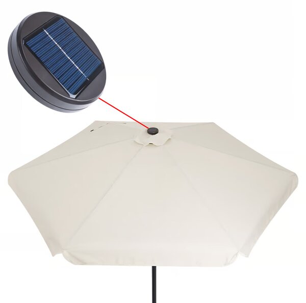 Deuba LED slunečník Athens Ø330 cm - krémový