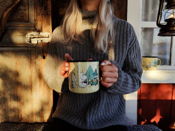 Muurla Hrnek Moomin Campers 0,8l, smalt / béžový