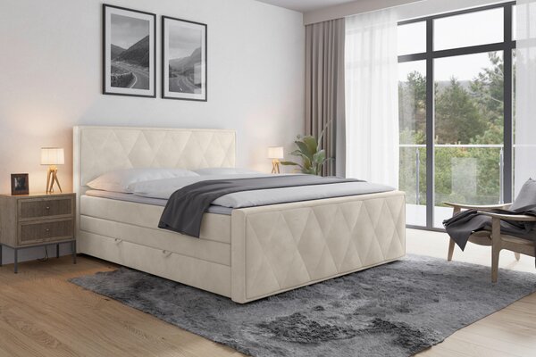 POSTEL BOXSPRING, 180/200 cm, bílá Livetastic - Postele s úložným prostorem, Online Only
