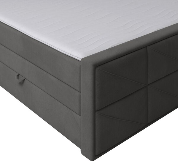 POSTEL BOXSPRING, 180/200 cm, antracitová MID.YOU - Postele s úložným prostorem, Online Only
