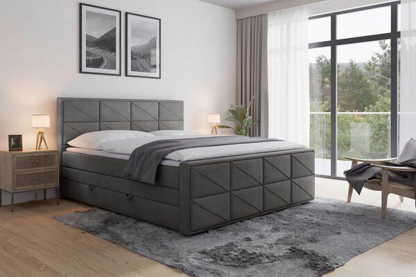 POSTEL BOXSPRING, 180/200 cm, antracitová MID.YOU - Postele s úložným prostorem, Online Only