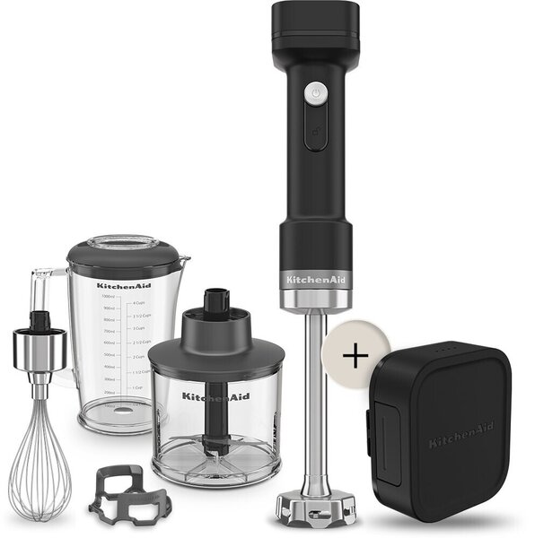 KitchenAid bezdrátový tyčový mixér s příslušenstvím 5KHBRV75 GO, s baterií