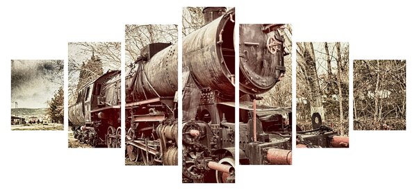 Historický obraz lokomotivy (210x100 cm)