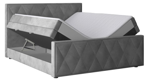 POSTEL BOXSPRING, 180/200 cm, světle šedá MID.YOU - Manželské postele, Online Only
