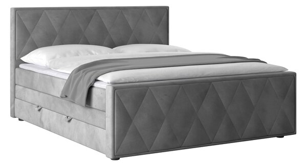 POSTEL BOXSPRING, 180/200 cm, světle šedá MID.YOU - Manželské postele, Online Only