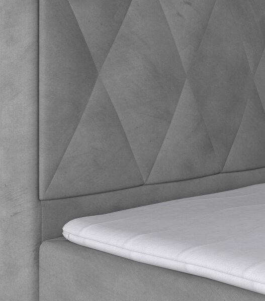 POSTEL BOXSPRING, 180/200 cm, světle šedá MID.YOU - Manželské postele, Online Only