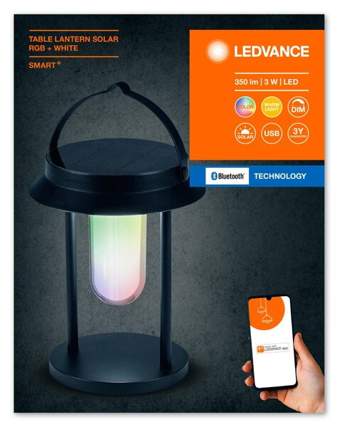 LEDVANCE SMART+ BT Table Lantern Solar solární stolní lampa RGB + W 4058075763784