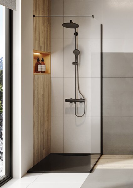 Roca District sprchová zástěna walk-in 80 cm /průhledné sklo AMP718080M