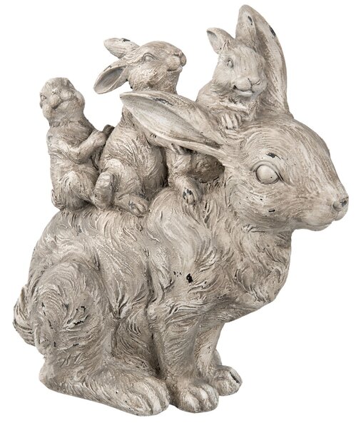 Dekorace Zajíc s malými zajíčky - 33*15*32 cm