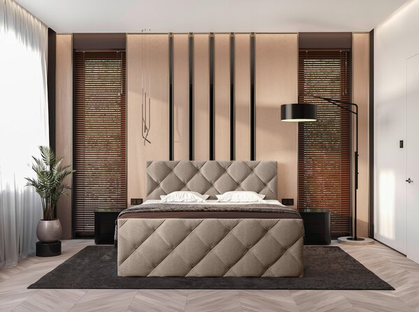 AMERICKÁ POSTEL, 180/200 cm, světle hnědá Carryhome - Postele s úložným prostorem