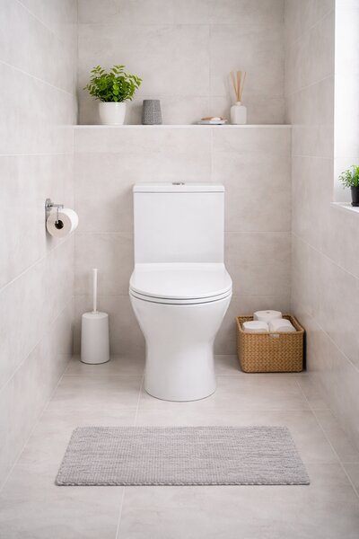 Bílé kombi WC WHITE LINE s nádržkou a sedátkem