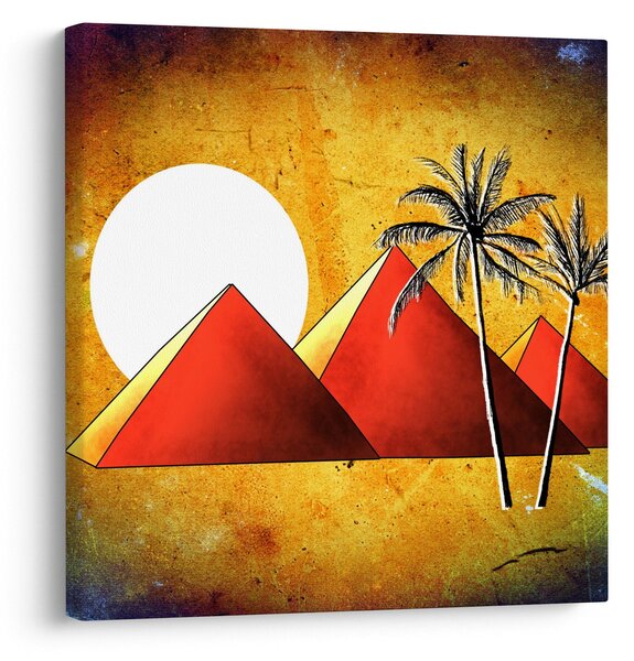 Obraz malovaných egyptských pyramid (30x30 cm)