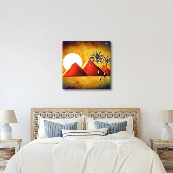 Obraz malovaných egyptských pyramid (30x30 cm)