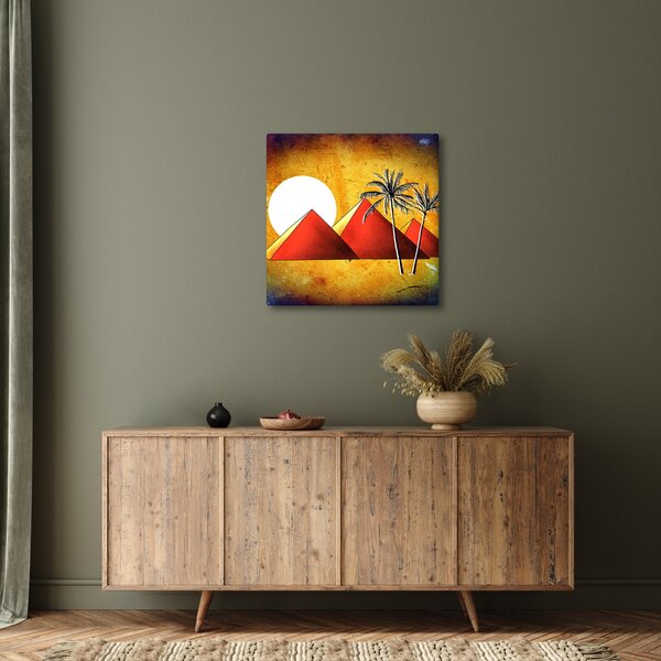 Obraz malovaných egyptských pyramid (30x30 cm)