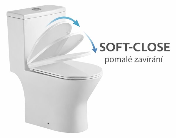 Bílé kombi WC WHITE LINE s nádržkou a sedátkem