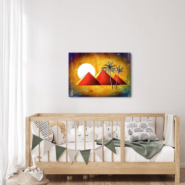 Obraz malovaných egyptských pyramid (70x50 cm)