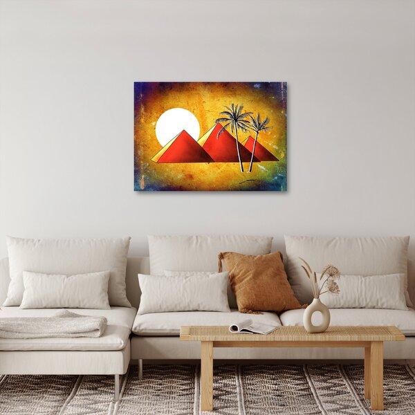 Obraz malovaných egyptských pyramid (70x50 cm)