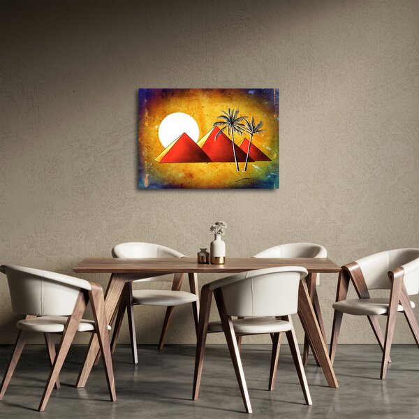 Obraz malovaných egyptských pyramid (70x50 cm)