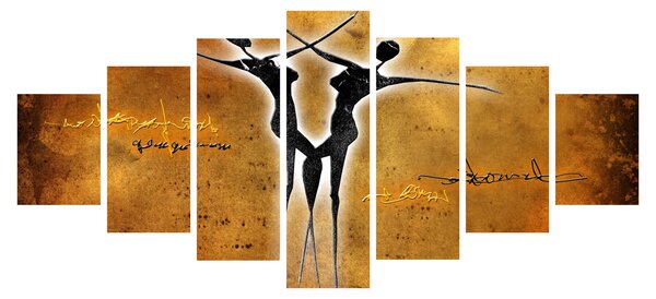 Obraz malby tanečního páru (210x100 cm)