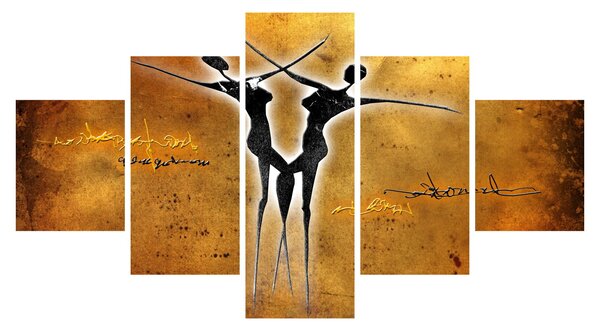 Obraz malby tanečního páru (125x70 cm)