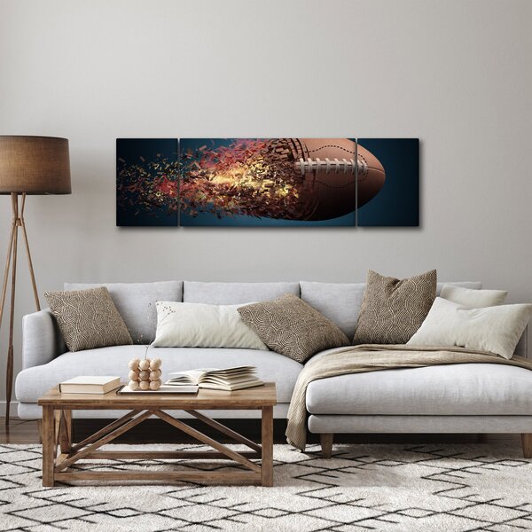 Obraz - Ragbyový míč v akci (170x50 cm)
