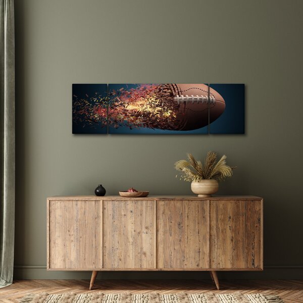 Obraz - Ragbyový míč v akci (170x50 cm)
