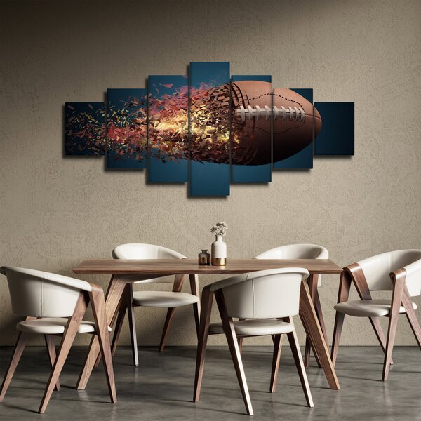 Obraz - Ragbyový míč v akci (210x100 cm)
