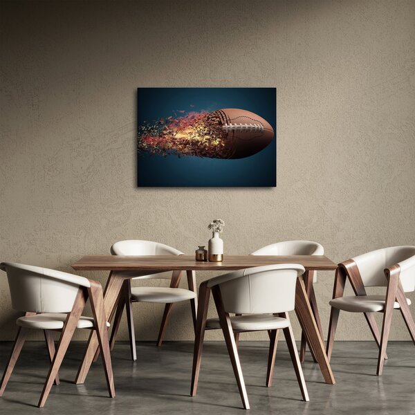 Obraz - Ragbyový míč v akci (70x50 cm)